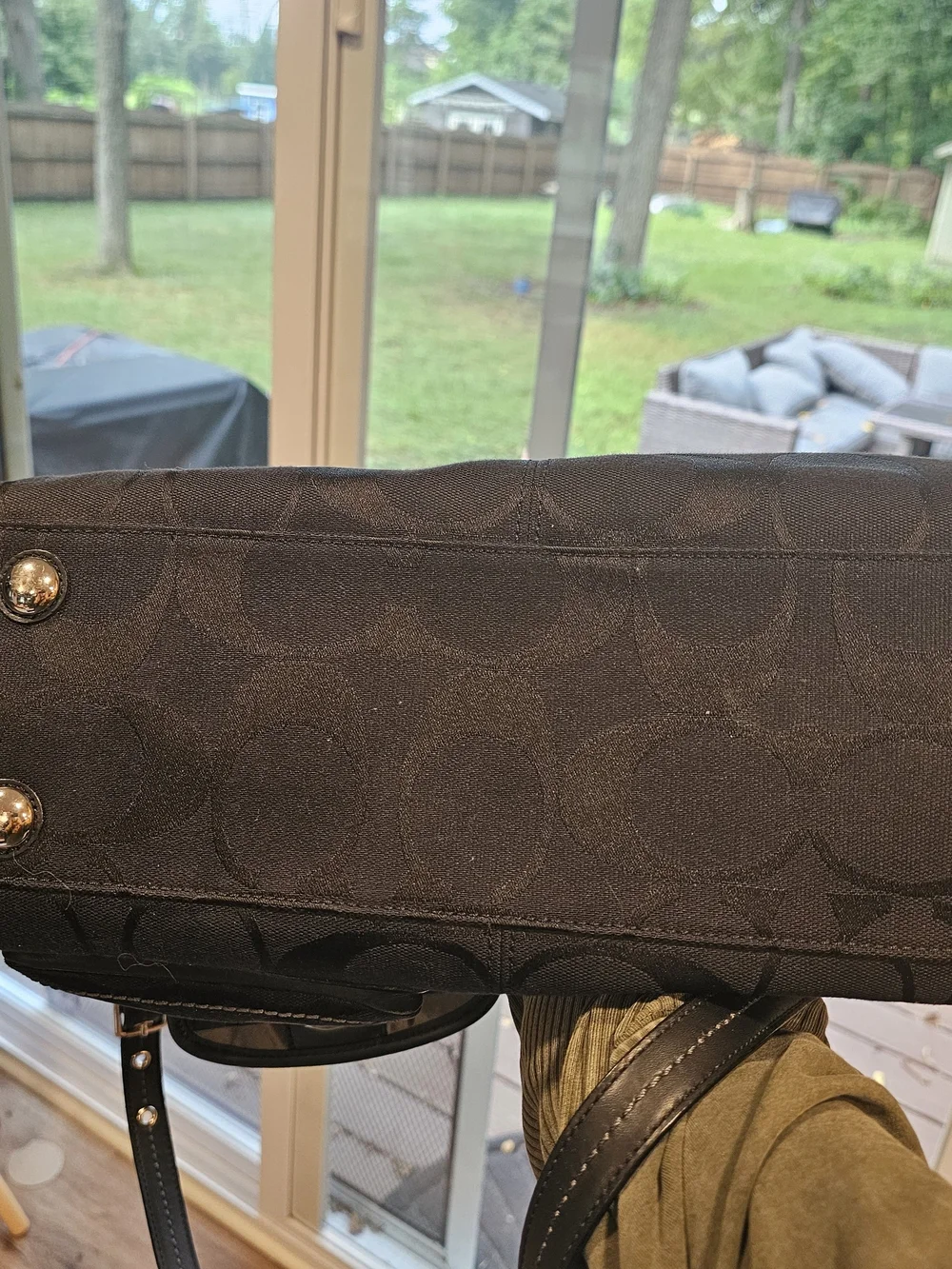 Vintage Coach Black Signature Canvas Legacy Hampton Business Messenger Bag 12979